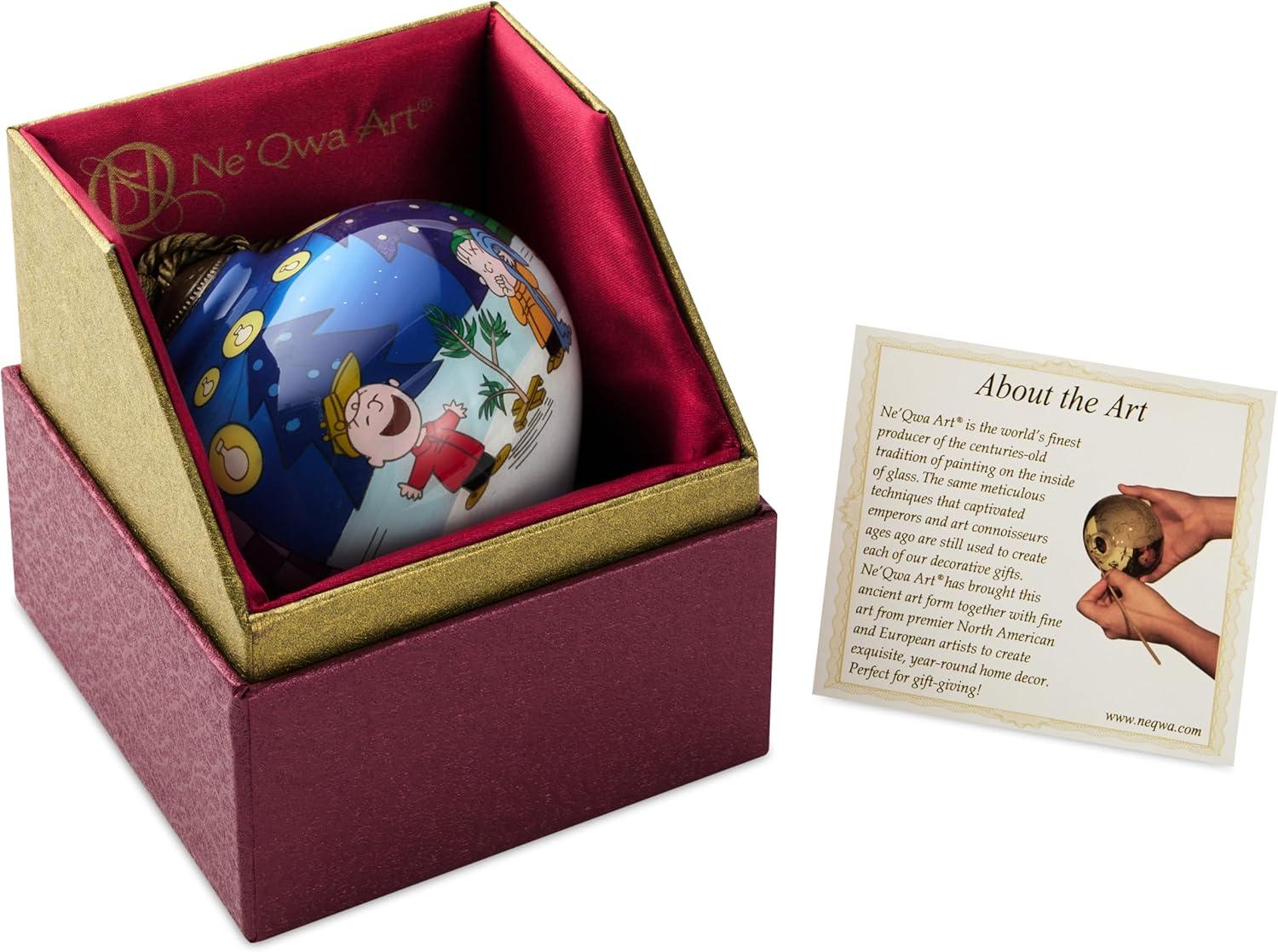 imageHallmark Peanuts NeQwa Art A Charlie Brown Christmas Christmas Ornament HandPainted GlassCharlie Brown and Linus