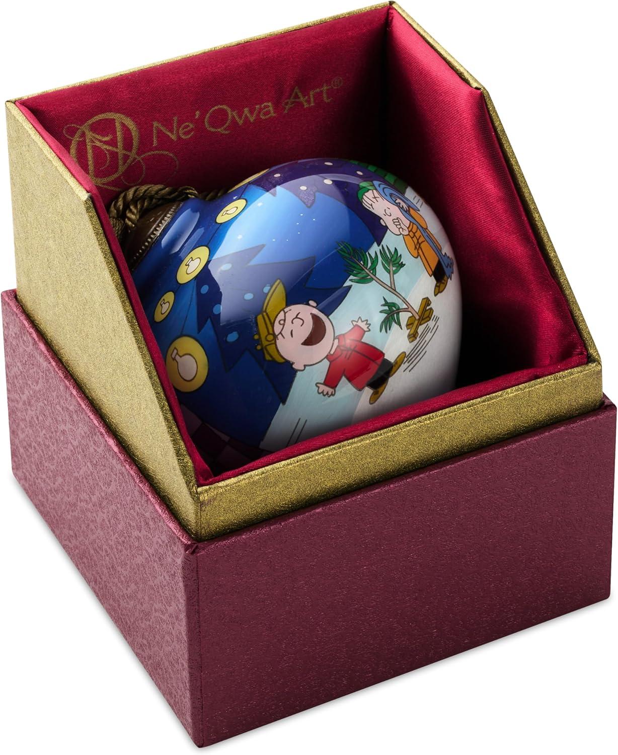 imageHallmark Peanuts NeQwa Art A Charlie Brown Christmas Christmas Ornament HandPainted GlassCharlie Brown and Linus