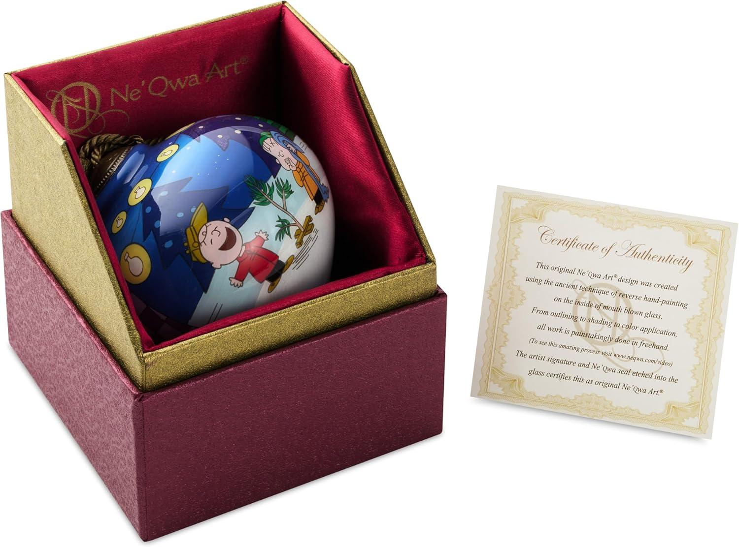 imageHallmark Peanuts NeQwa Art A Charlie Brown Christmas Christmas Ornament HandPainted GlassCharlie Brown and Linus