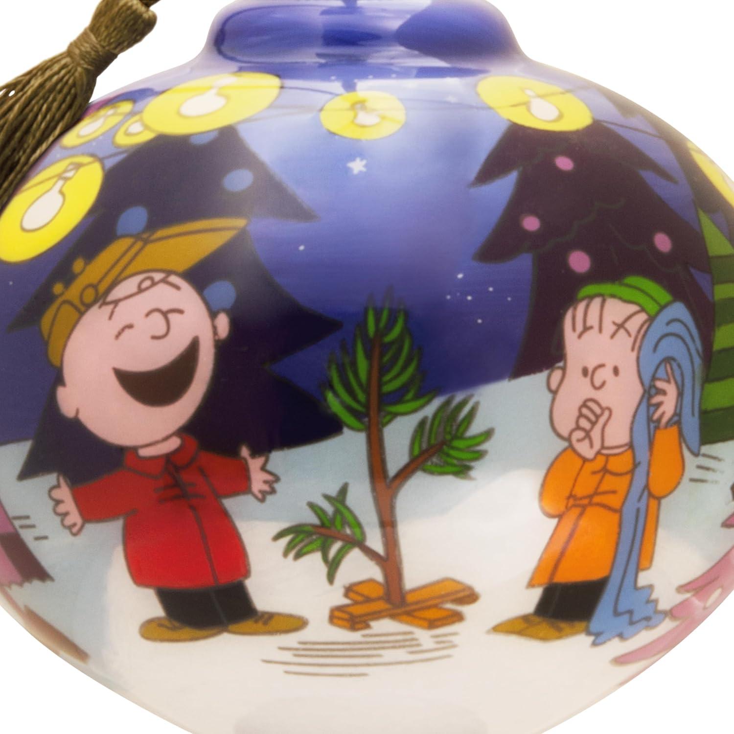 imageHallmark Peanuts NeQwa Art A Charlie Brown Christmas Christmas Ornament HandPainted GlassCharlie Brown and Linus