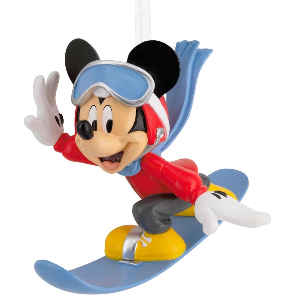 imageHallmark Disney Mickey Mouse Snowboarding Christmas Ornament Gifts for Disney Fans