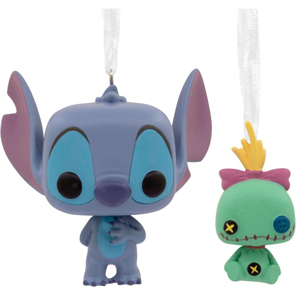 imageHallmark Disney Stitch with Scrump Funko POP Christmas Ornaments Set of 2 Pop Culture Gifts