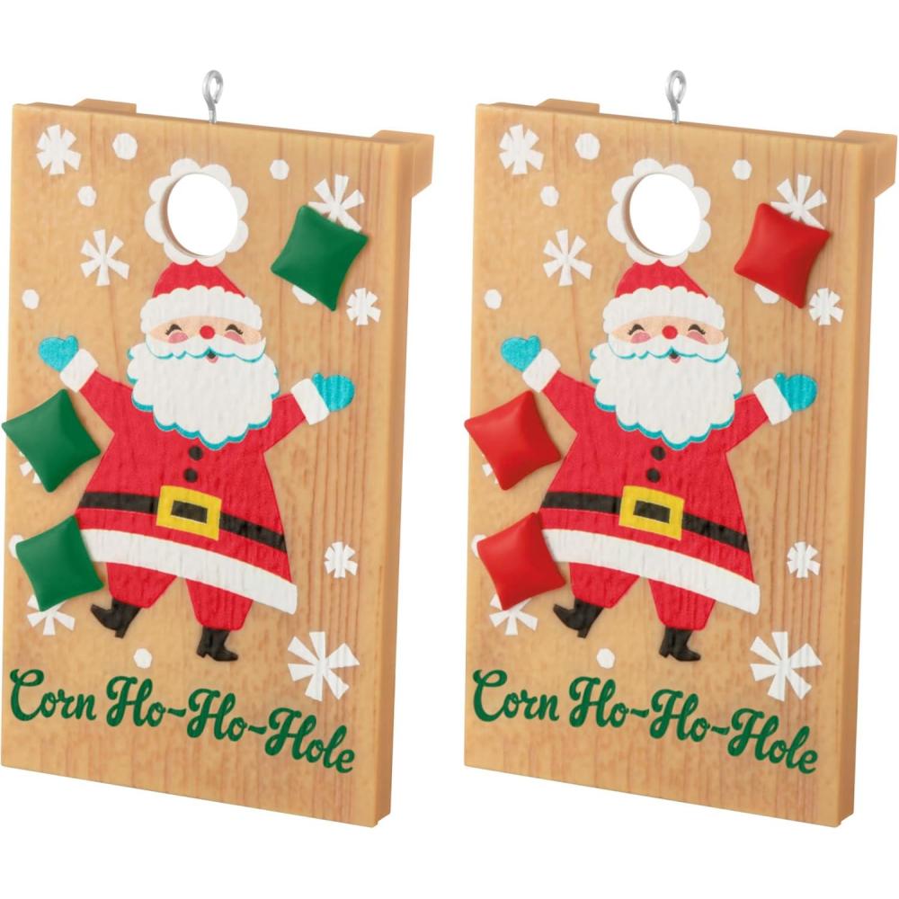 imageHallmark Keepsake Christmas Ornaments 2025 Corn HoHoHole Set of 2 Outdoor Games GiftsCorn HoHoHole