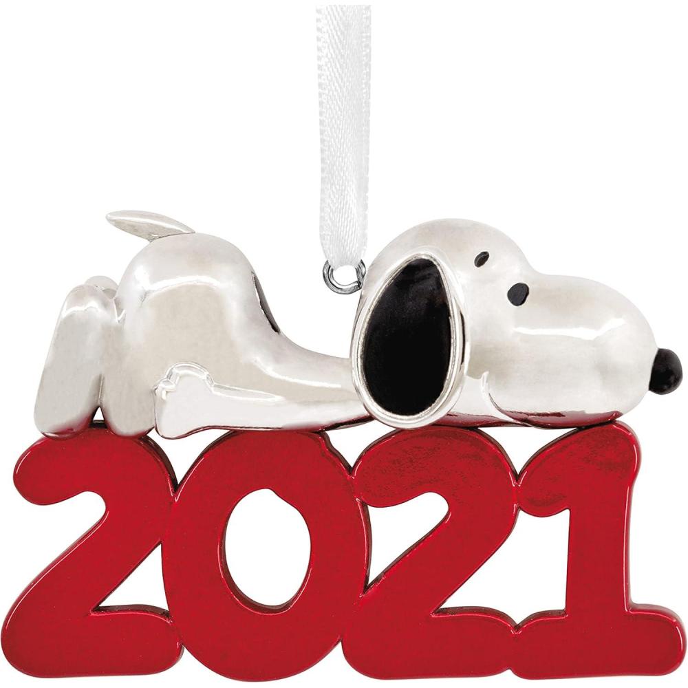 imageHallmark Peanuts Snoopy and Holiday Doghouse Christmas Ornaments Set of 2Snoopy 2021