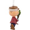 Hallmark Peanuts Snoopy and Holiday Doghouse Christmas Ornaments, Set of 2(Charlie Brown with Tree)