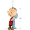 Hallmark Peanuts Snoopy on Doghouse Christmas Ornament with Light(Linus Hugging Blanket)