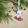 Hallmark Peanuts Snoopy on Doghouse Christmas Ornament with Light(Snoopy Sledding)