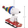 Hallmark Peanuts Snoopy on Doghouse Christmas Ornament with Light(Snoopy Sledding)