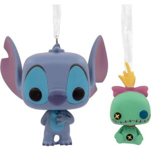 Hallmark Disney Stitch with Scrump Funko POP! Christmas Ornaments, Set of 2, Pop Culture Gifts