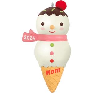 Hallmark Keepsake Christmas Ornament 2024, Daughter Snowman Ice Cream Cone 2024, Family Gifts(2024 Mom)