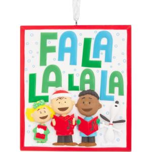 Hallmark Peanuts Ne’Qwa Art A Charlie Brown Christmas Christmas Ornament, Hand-Painted Glass(Peanuts Gang Carolers)