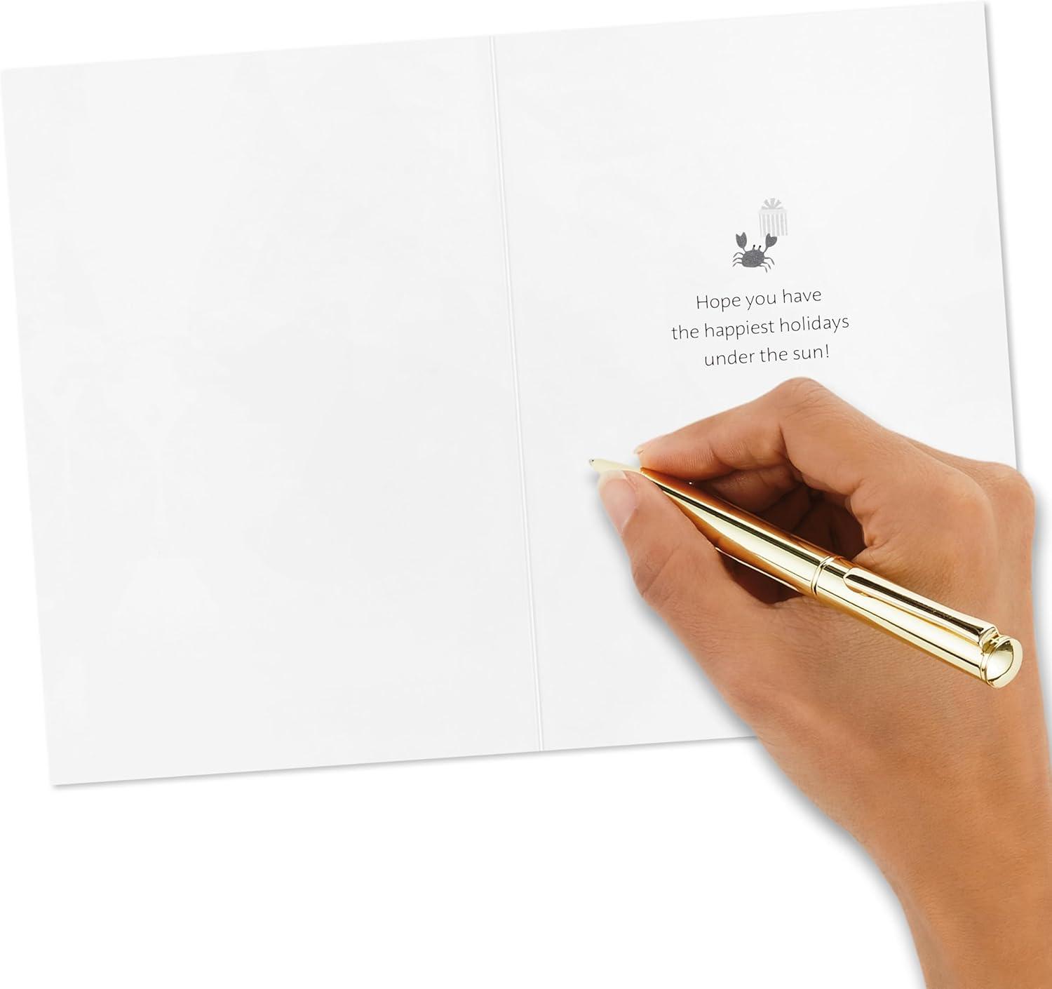 imageHallmark Boxed Christmas Cards Tropical Santa 16 Cards and 16 Envelopes Warmest Christmas Wishes