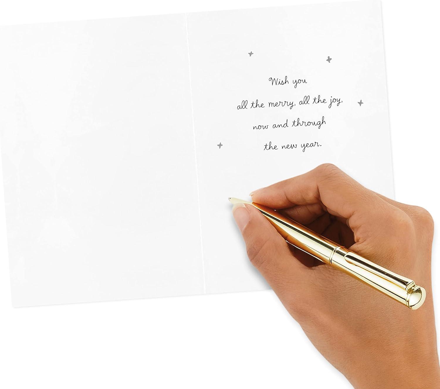 imageHallmark Bulk Retro Christmas Card Assortment 40 Cards and 40 Envelopes Pink and Green Ornaments Mod Lettering Vintage Santa ClausVintage Holidays