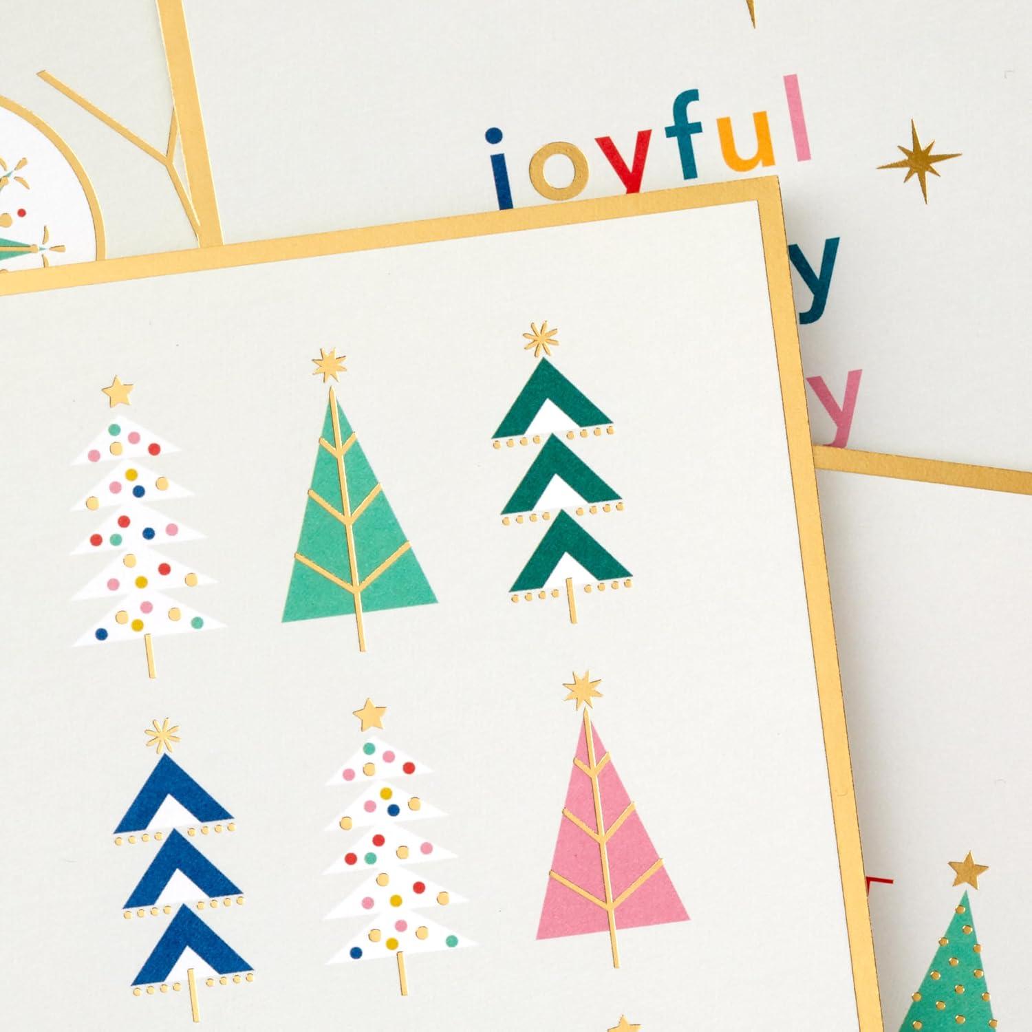 imageHallmark Christmas Cards 6 Cards with Envelopes Santa Driving Red CarJoyful Season