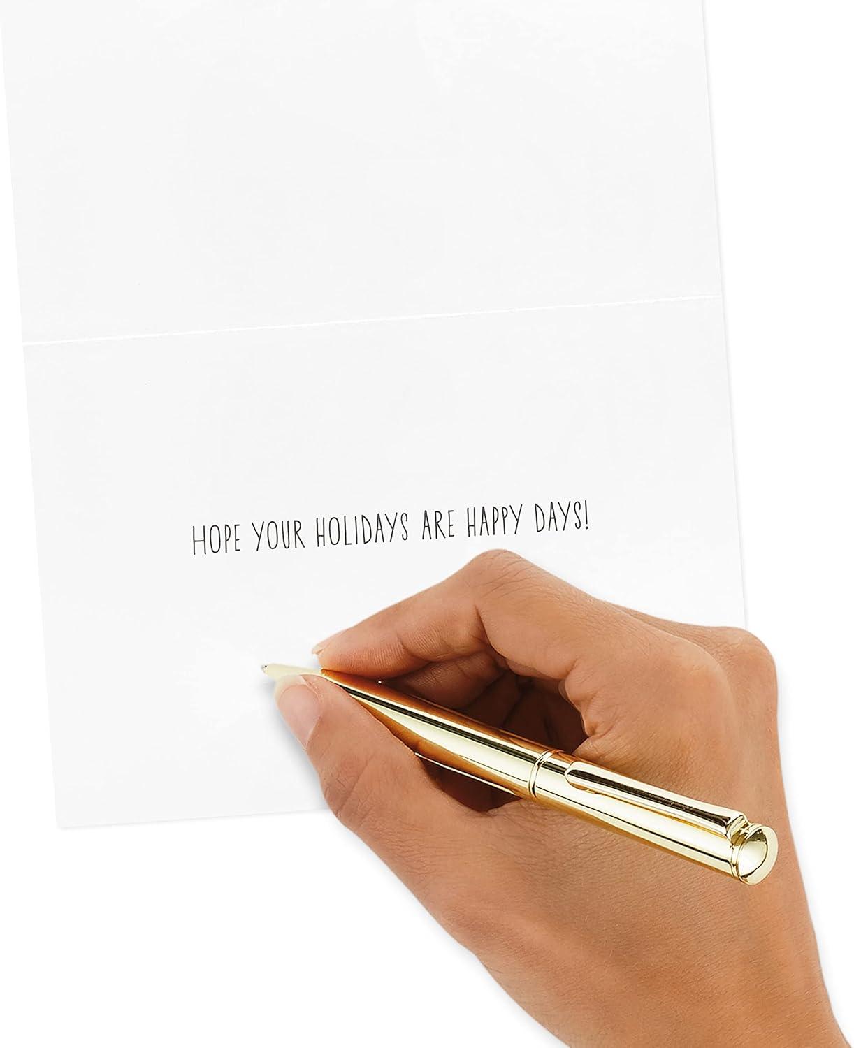 imageHallmark Christmas Cards 6 Cards with Envelopes Santa Driving Red CarMerry and Bright