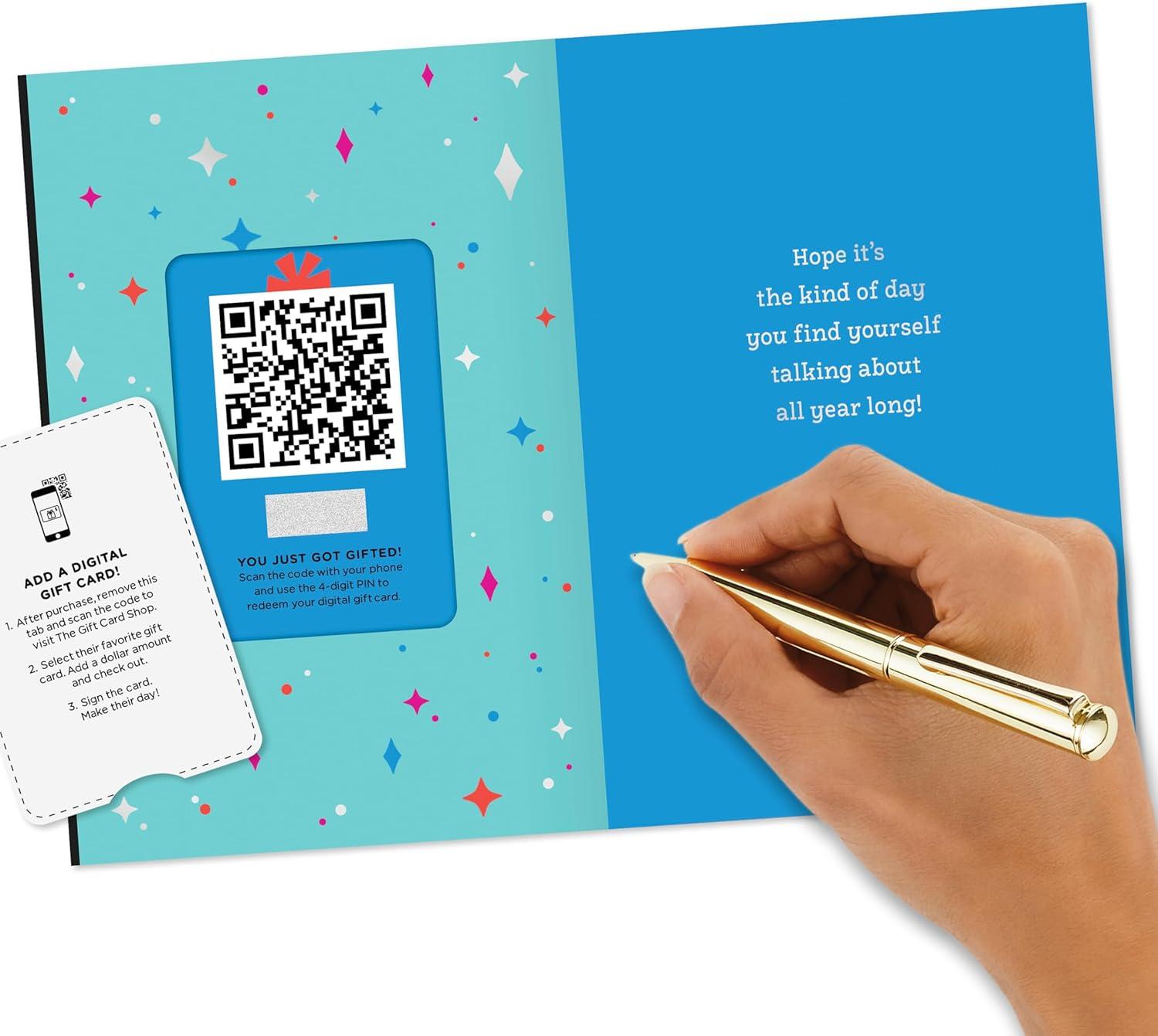 imageHallmark Gift Card Greeting Christmas Card Merry Mod SantaBirthday