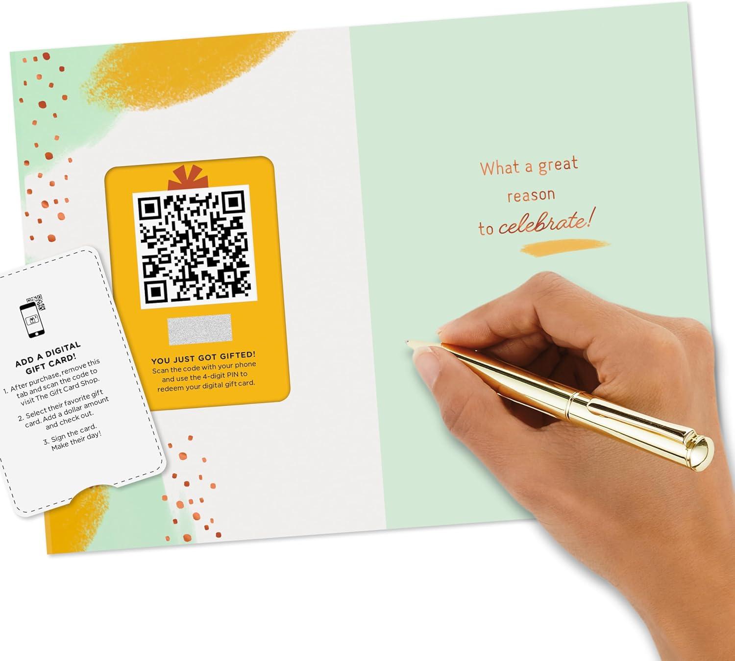 imageHallmark Gift Card Greeting Christmas Card Merry Mod SantaCongratulations