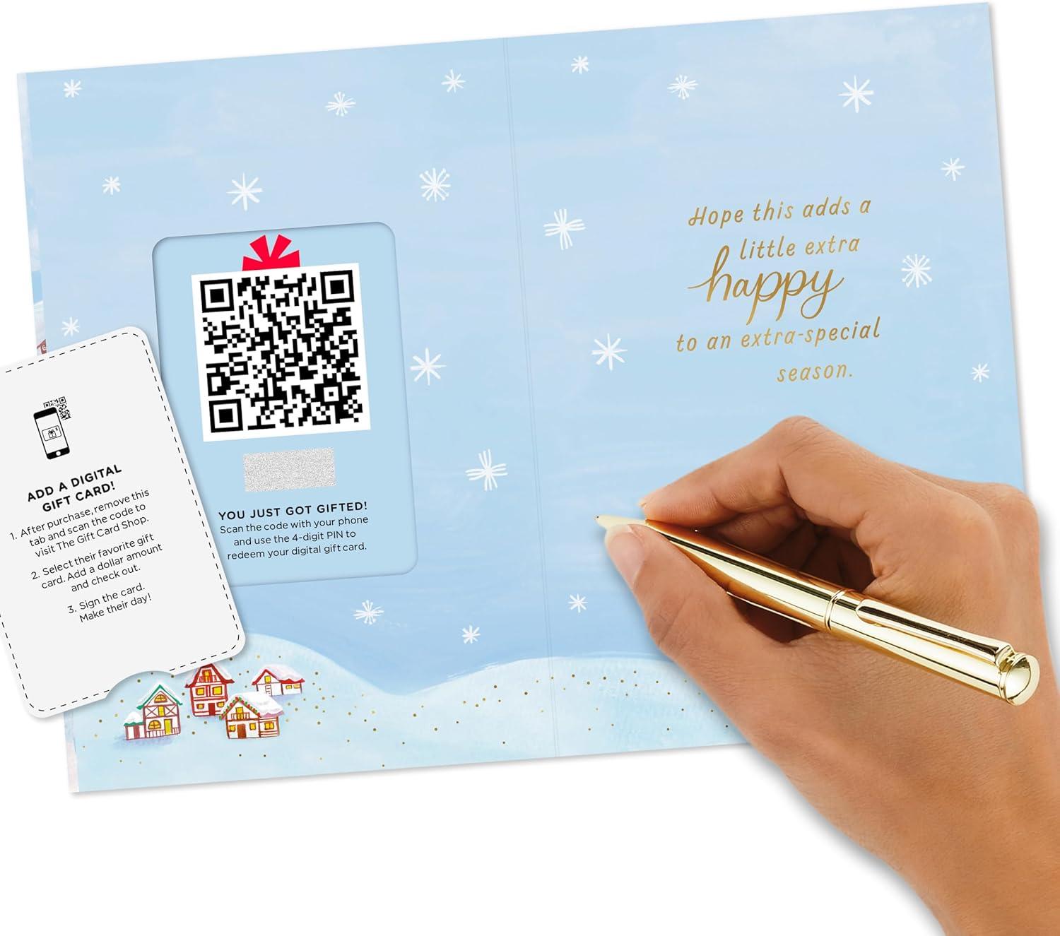 imageHallmark Gift Card Greeting Christmas Card Merry Mod SantaHappy Holidays