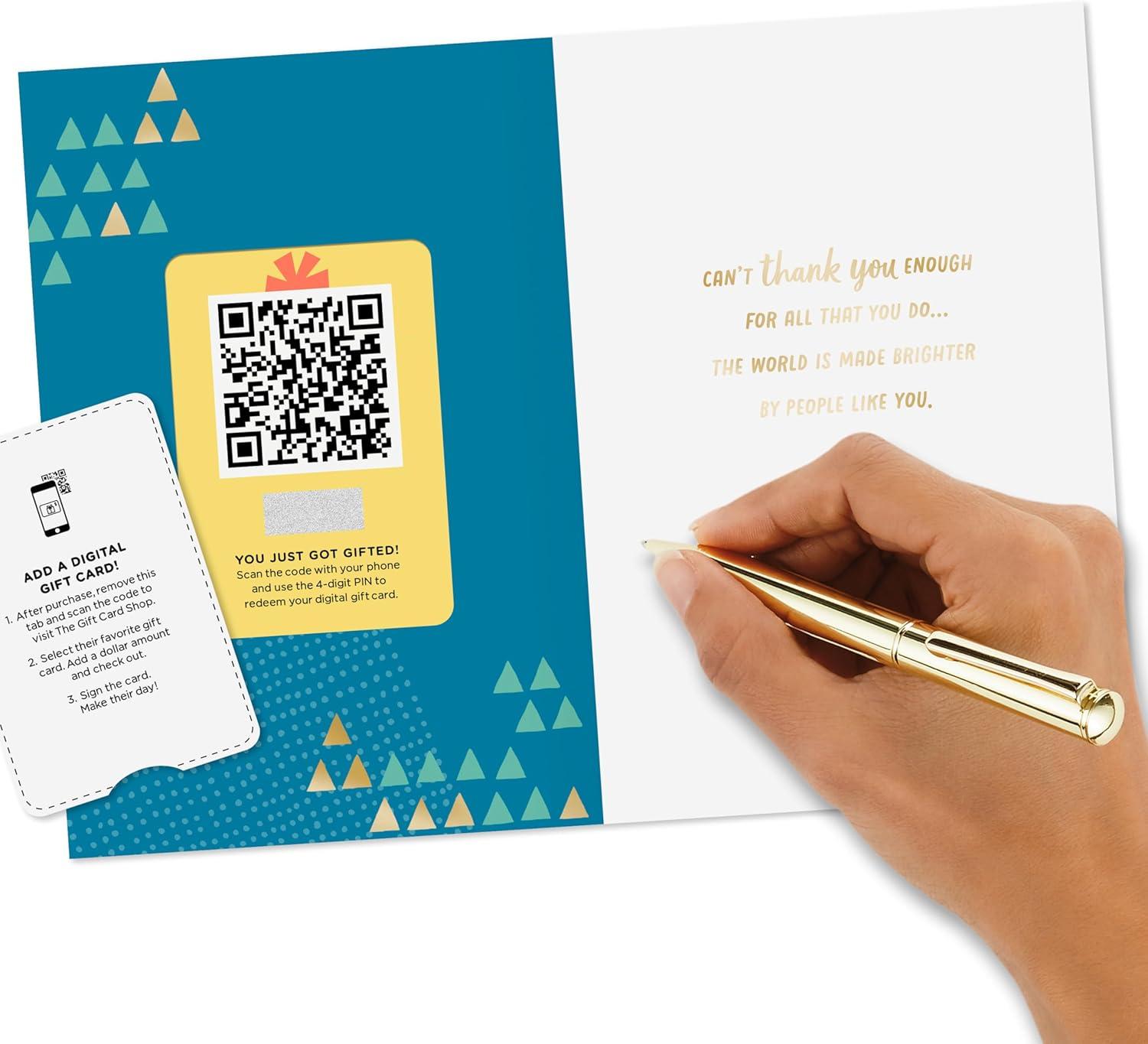 imageHallmark Gift Card Greeting Christmas Card Merry Mod SantaThank You