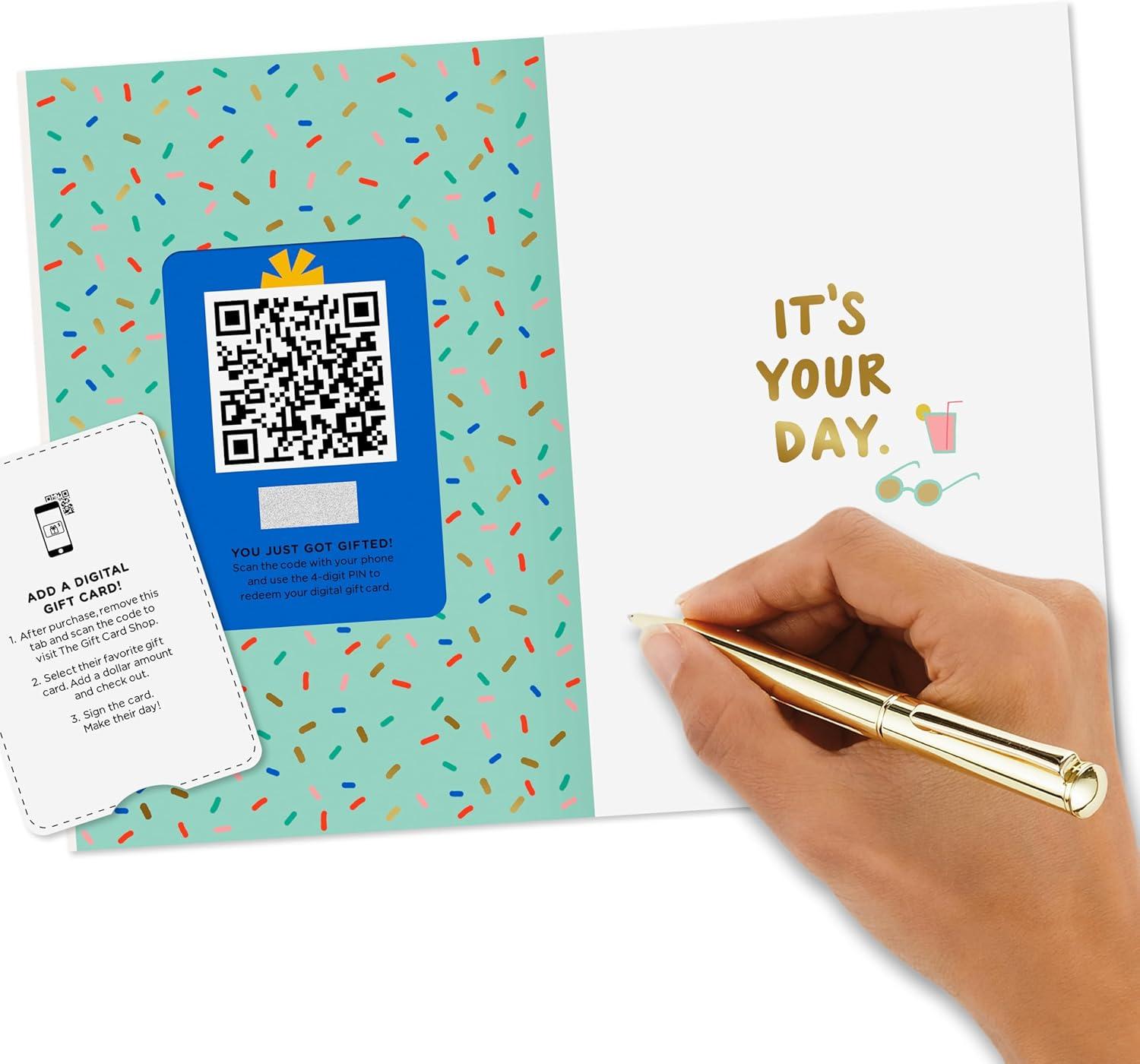 imageHallmark Gift Card Greeting Christmas Card Merry Mod SantaTreat Yourself