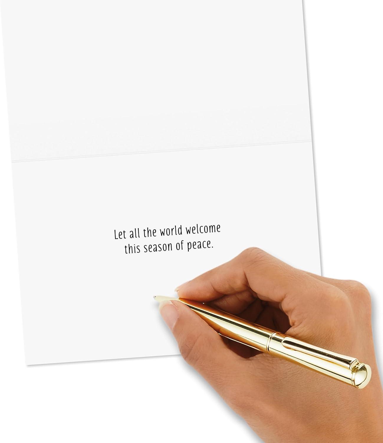 imageHallmark Gold Christmas Cards 6 Cards with Envelopes Peace on Earth DovePeace On Earth