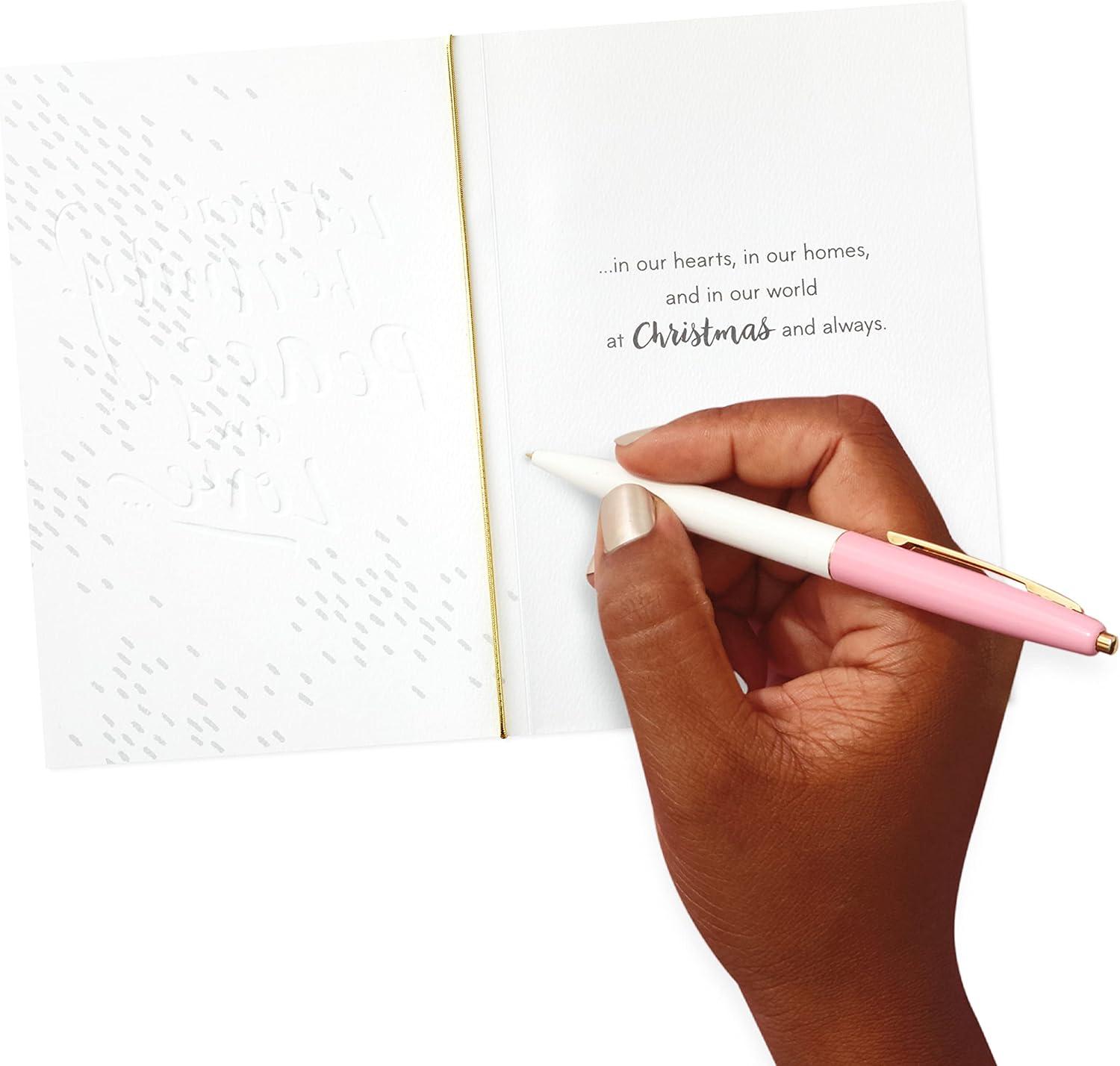 imageHallmark Gold Christmas Cards 6 Cards with Envelopes Peace on Earth DoveUnity Peace and Love