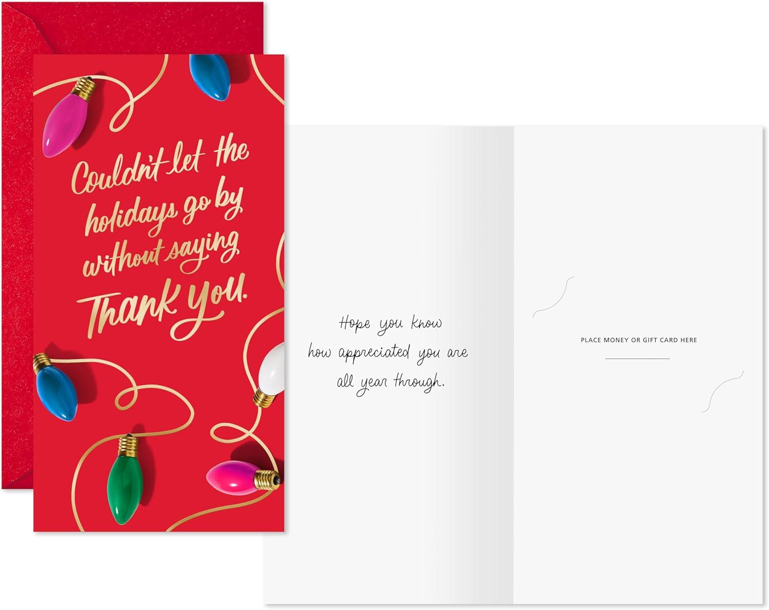 imageHallmark Holiday Money or Gift Card Holder Cards for Teachers Caregivers 10 Cards with Envelopes Thank You Gratitude