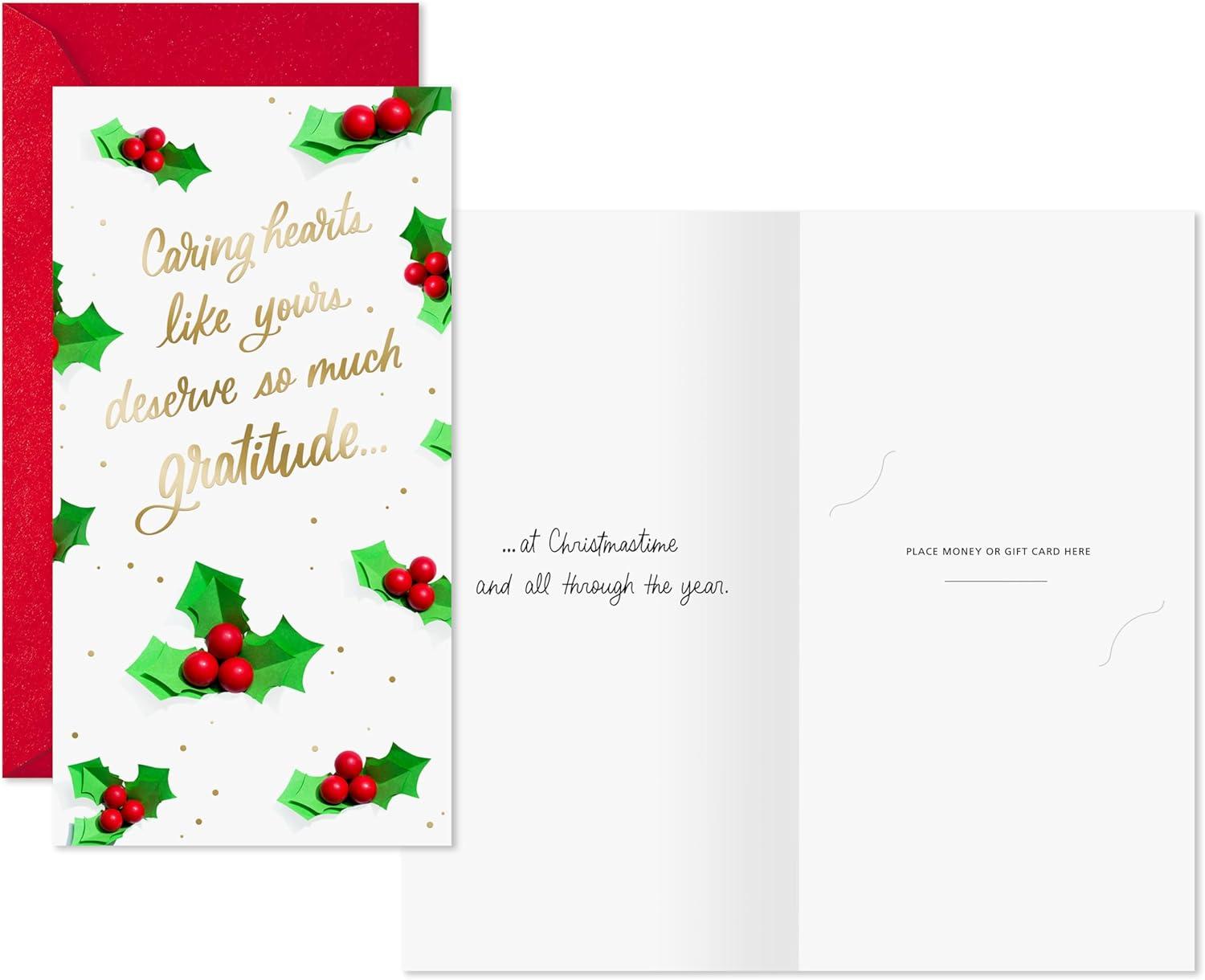 imageHallmark Holiday Money or Gift Card Holder Cards for Teachers Caregivers 10 Cards with Envelopes Thank You Gratitude