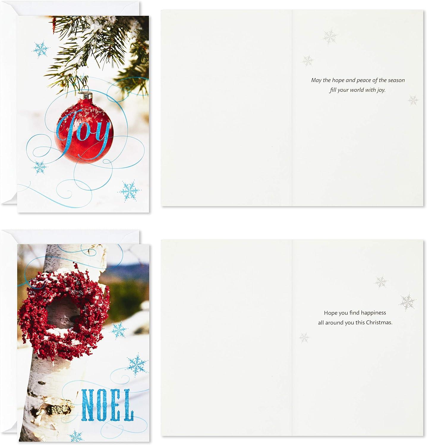 imageHallmark Image Arts Boxed Christmas Cards Assortment Seasonal Photos 4 Designs 24 Cards and Envelopes