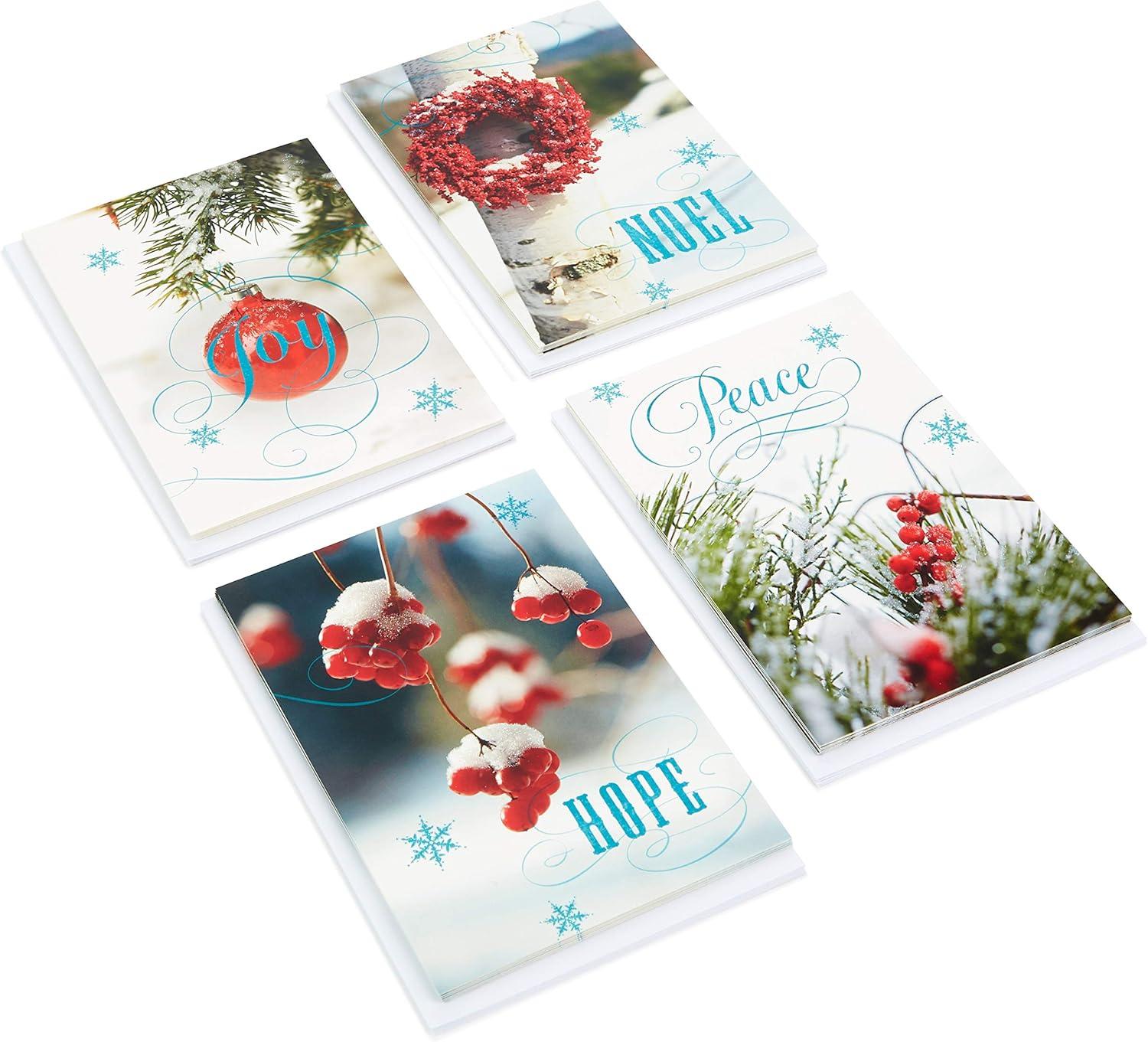imageHallmark Image Arts Boxed Christmas Cards Assortment Seasonal Photos 4 Designs 24 Cards and Envelopes
