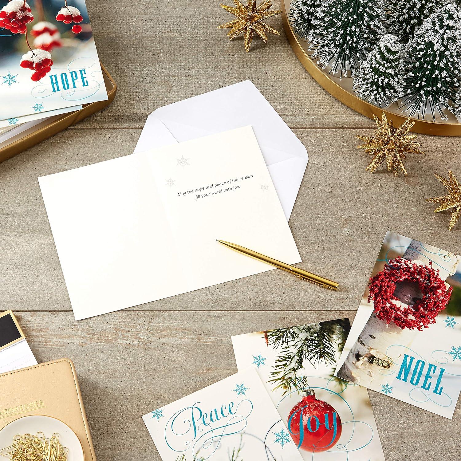 imageHallmark Image Arts Boxed Christmas Cards Assortment Seasonal Photos 4 Designs 24 Cards and Envelopes