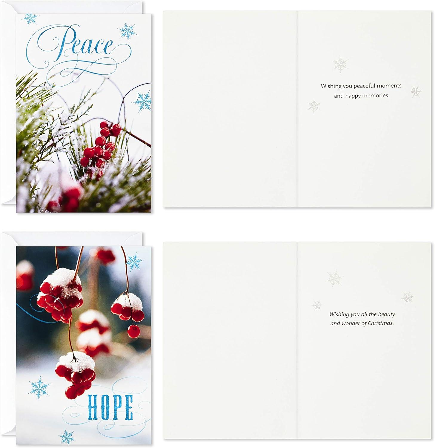 imageHallmark Image Arts Boxed Christmas Cards Assortment Seasonal Photos 4 Designs 24 Cards and Envelopes