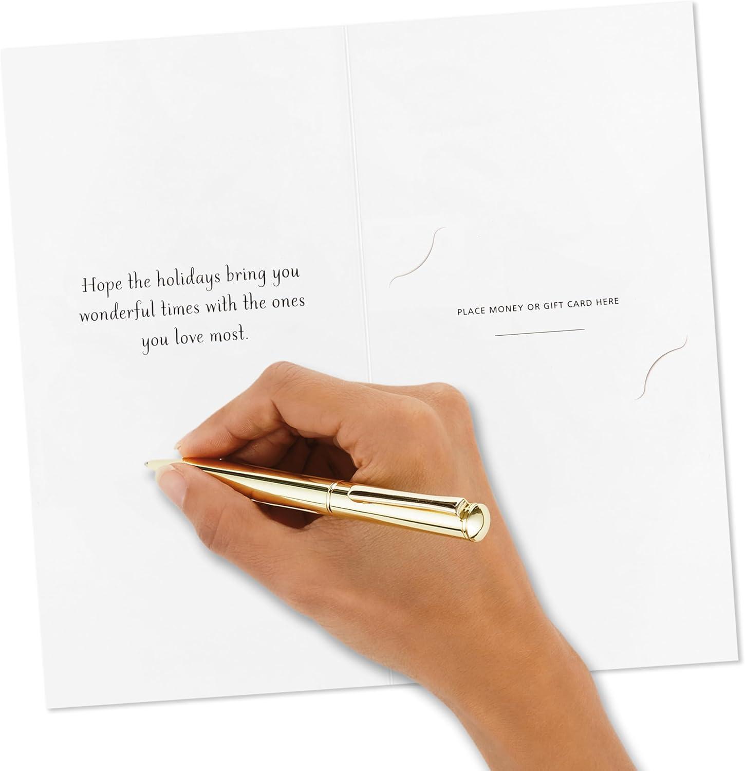 imageHallmark Money and Gift Card Holder Christmas Card Assortment 36 Cards with Envelopes Stocking Wreath Red Truck Ice Skates Sled Red and Gold OrnamentsWarm Wishes