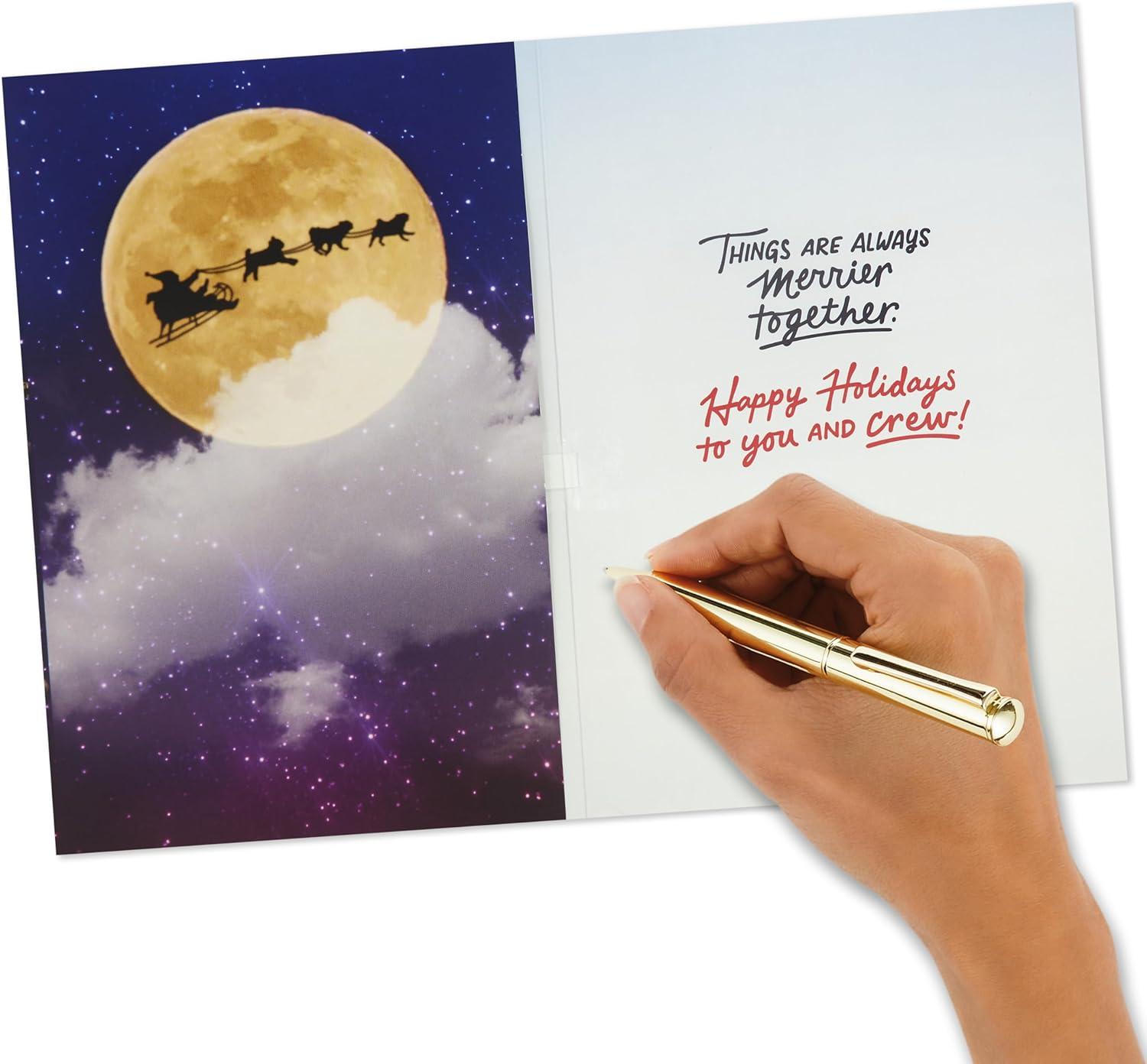 imageHallmark Musical Christmas Card for Family Santa and Flying Pugs