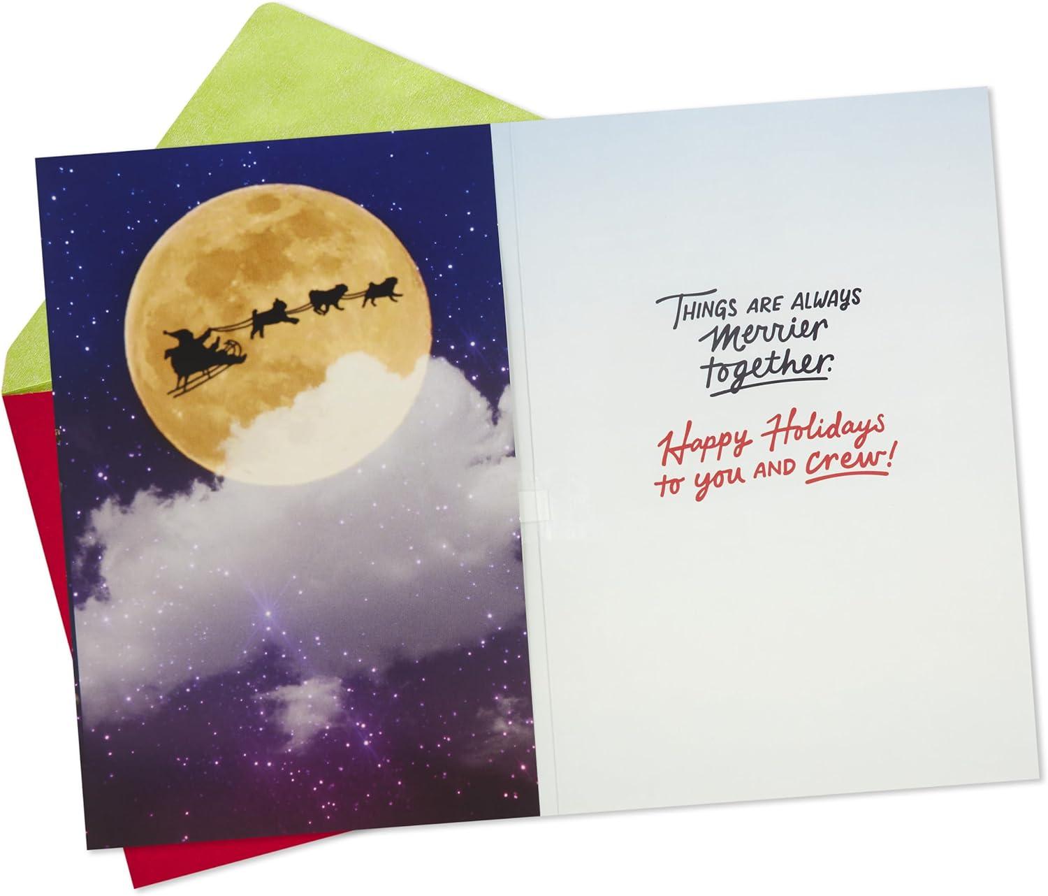 imageHallmark Musical Christmas Card for Family Santa and Flying Pugs