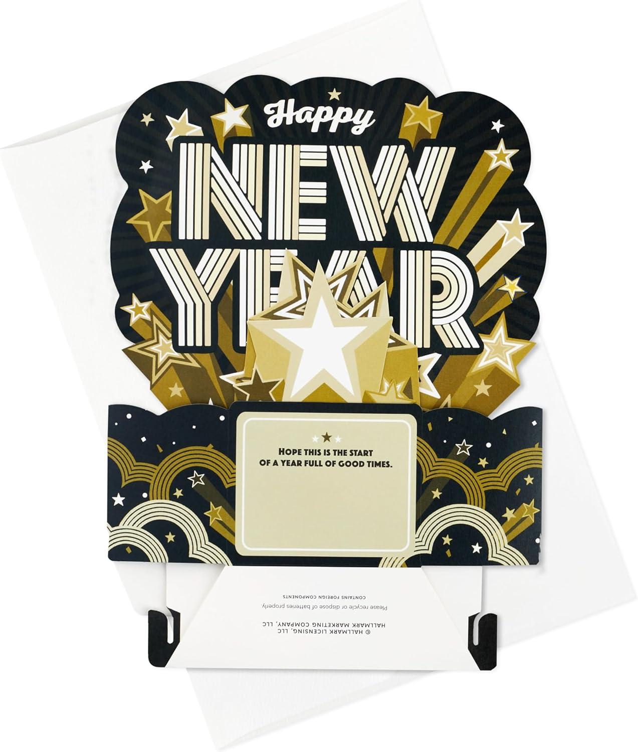 imageHallmark Paper Wonder Musical Pop Up New Year Card Plays Auld Lang Syne