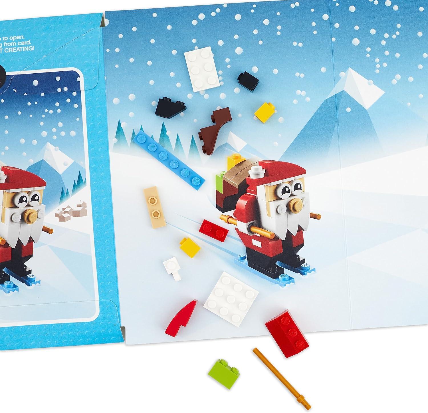 imageHallmark Rainbow Letters Christmas Greeting Card You Make the World Merry for Kids Teens GrandchildrenLEGO Skiing Santa