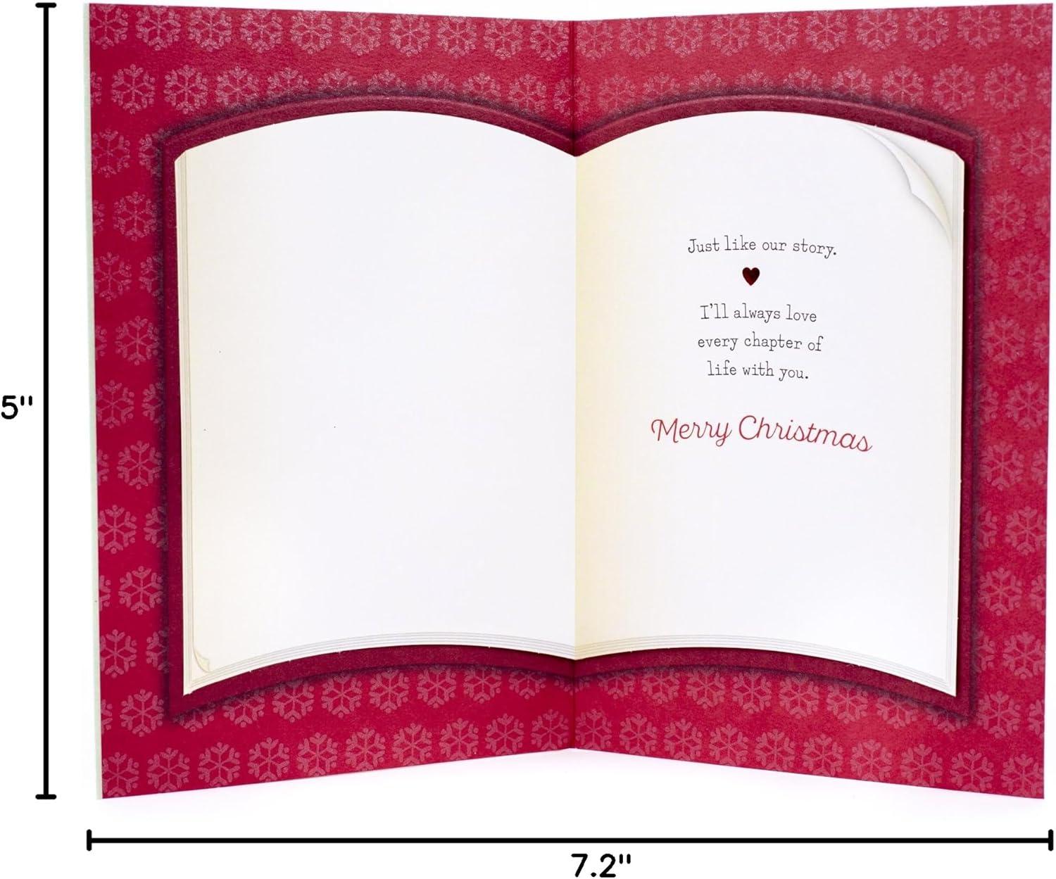 imageHallmark Romantic Christmas Card Campfire I Love Our Life TogetherBook with Heart