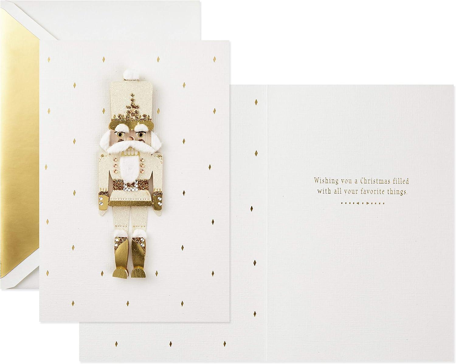 imageHallmark Signature Christmas Card Merry Christmas LetteringNutcracker