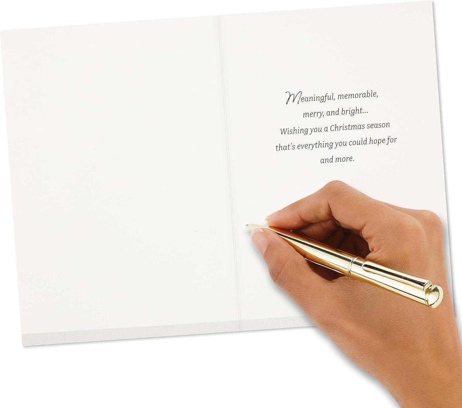 imageHallmark Thomas Kinkade Christmas Card Wishes for Christmas Snowy TownSnowy Wreath