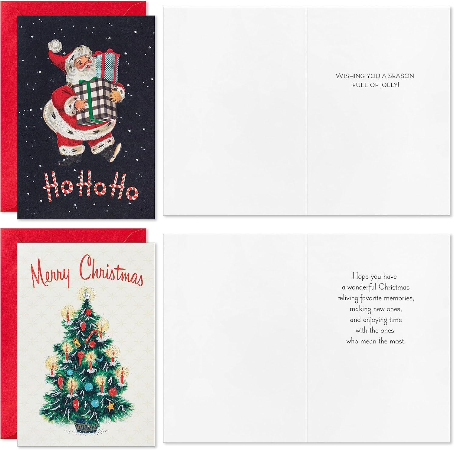 imageHallmark Vintage Christmas Card Assortment 36 Cards and Envelopes Retro Santa Toy Trains Snowmen TreesVintage