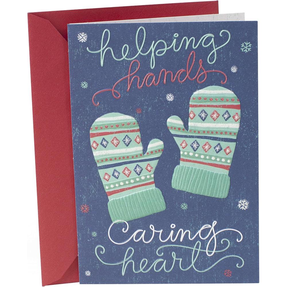 imageHallmark Christmas Card Appreciation Assortment 8 Cards with Envelopes 4 Designs for Caregivers Teachers Nurses Postal Workers Baristas Service IndustryHoliday Card for Caregiver