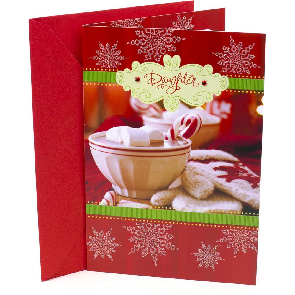 imageHallmark Christmas Card for Daughter Heart Ornament0599XXH5294Two Snowflakes