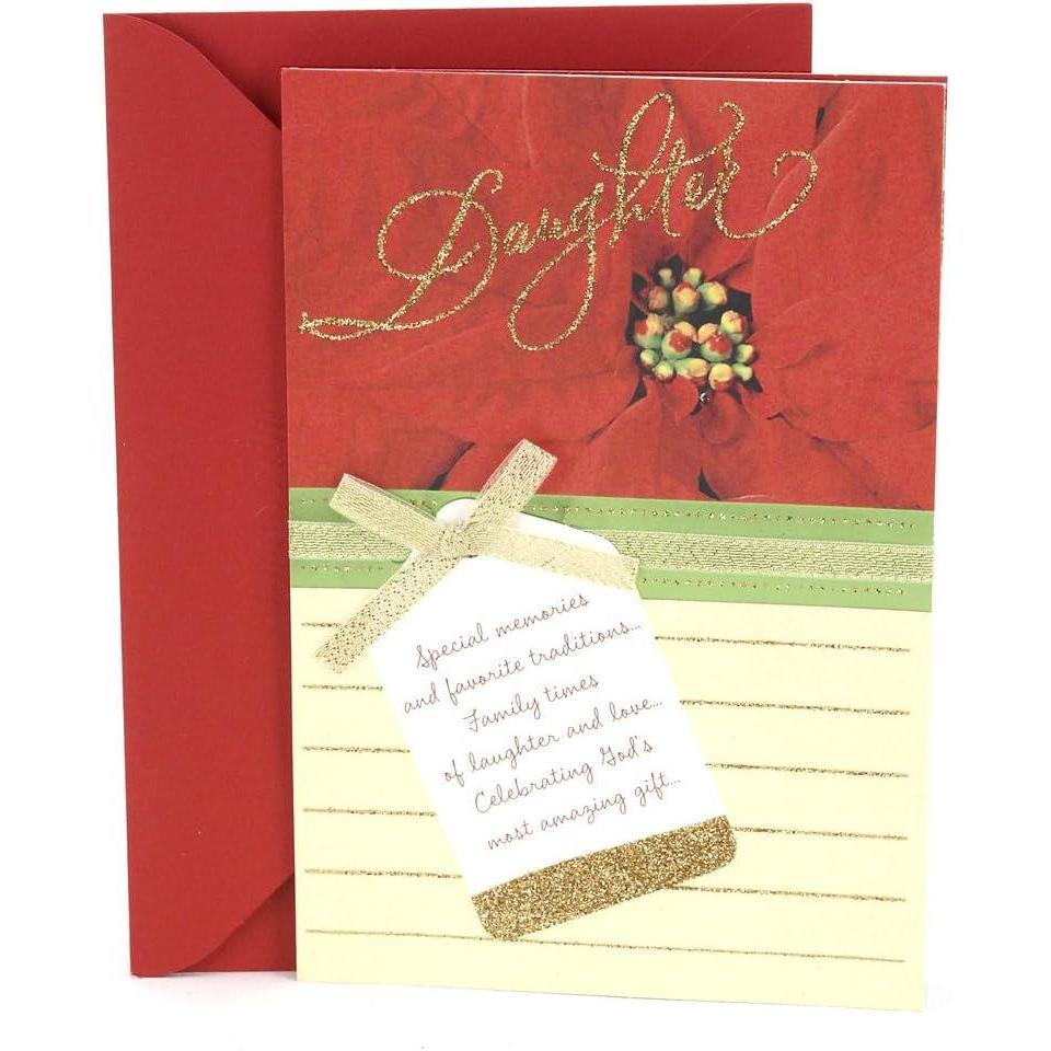 imageHallmark Christmas Card for Daughter You are Loved Winter WreathThank God for You
