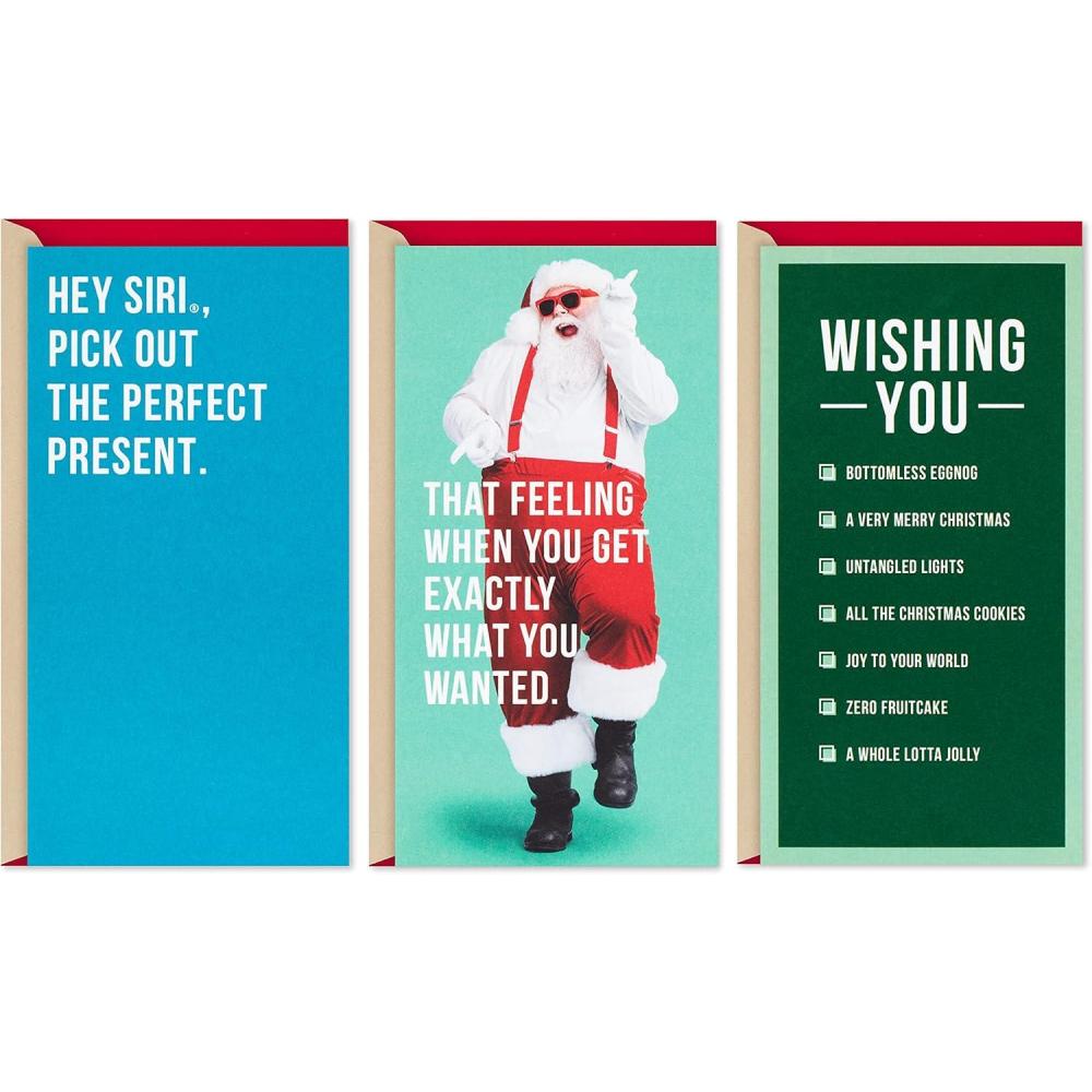 imageHallmark Christmas Money or Gift Card Holders Assortment Snowmen and Santa 6 Holiday Cards and EnvelopesFunny Christmas Pack of Assorted Money Holders