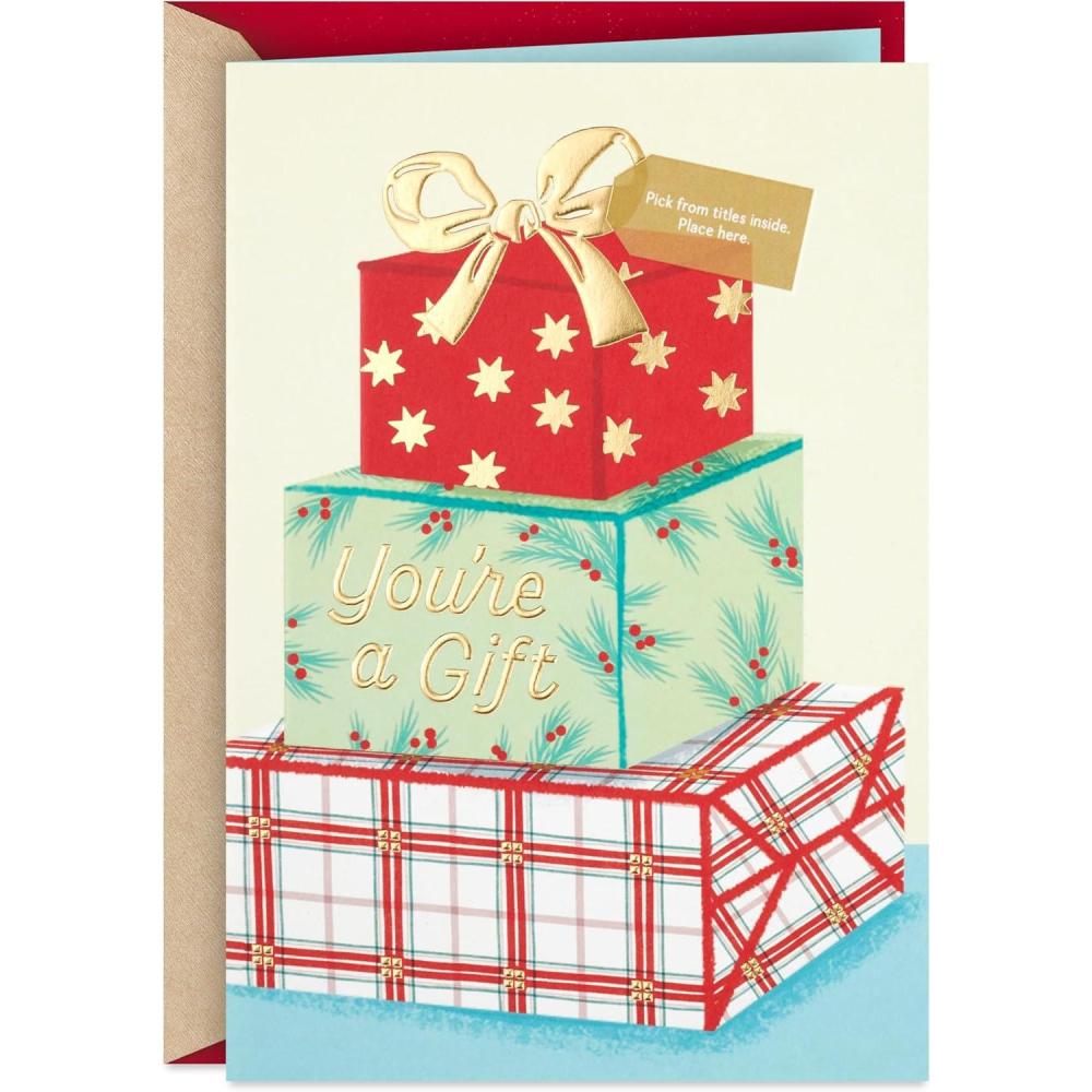 imageHallmark Personalized Christmas Card Youre A Gift for Grandma Grandpa Brother Sister Aunt Uncle