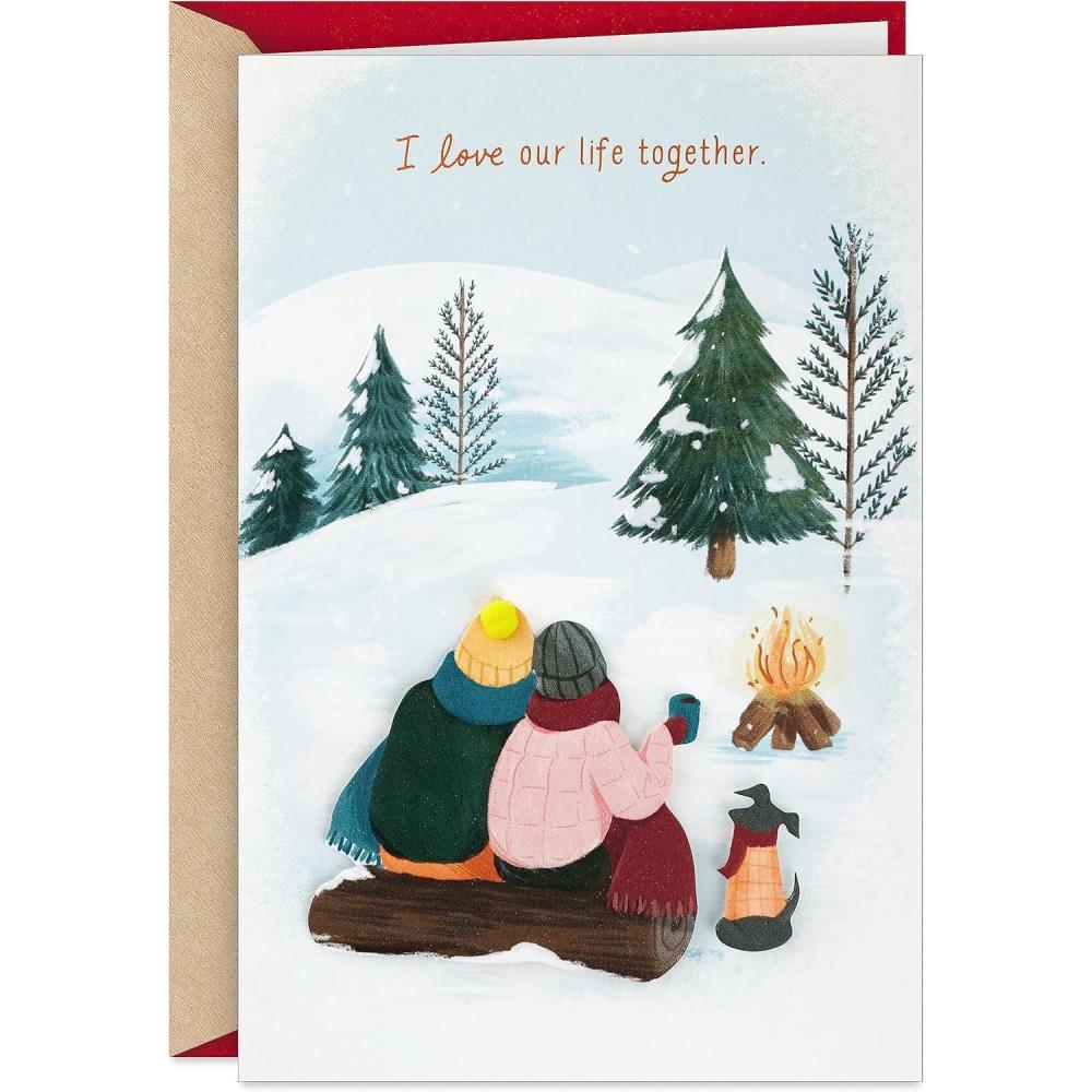 imageHallmark Romantic Christmas Card Campfire I Love Our Life TogetherRomantic Campfire Couple