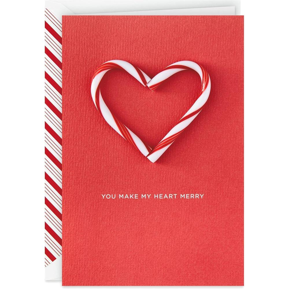 imageHallmark Signature Romantic Holiday Card for Significant Other Christmas Candy Cane HeartCandy Cane Heart