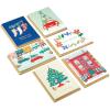 Hallmark Bulk Retro Christmas Card Assortment (40 Cards and 40 Envelopes) Pink and Green Ornaments, Mod Lettering, Vintage Santa Claus(Vintage Holidays)