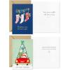 Hallmark Bulk Retro Christmas Card Assortment (40 Cards and 40 Envelopes) Pink and Green Ornaments, Mod Lettering, Vintage Santa Claus(Vintage Holidays)